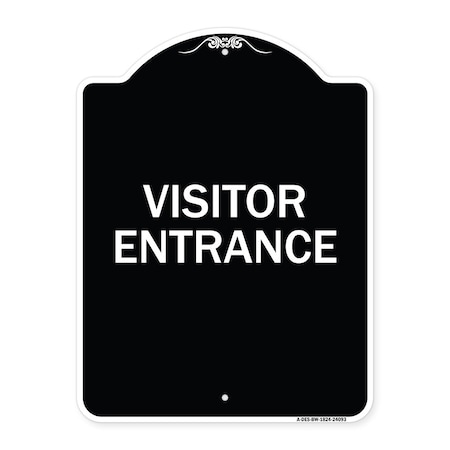 Signmission Entrance Visitor Entrance Heavy-Gauge Aluminum Architectural Sign, 24" H, BW-1824-24093 A-DES-BW-1824-24093